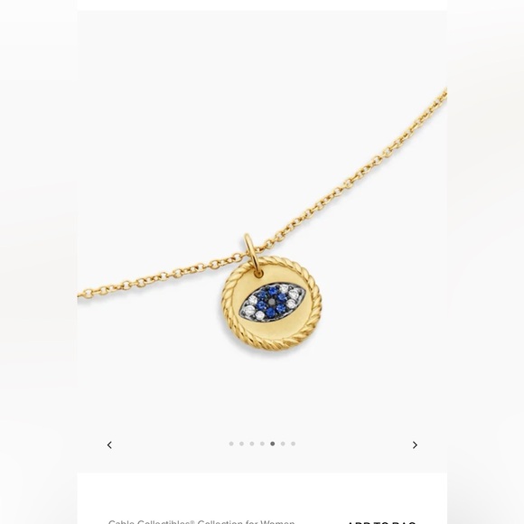 DAVID YURMAN 18K GOLD EVIL EYE NECKLACE - Picture 4 of 15